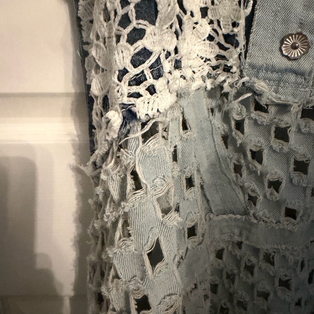 POL Denim tunic/dress boho western adjustable straps, true to size fit, small - Picture 12 of 14